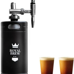 The Original Royal Brew Nitro Cold Brew Coffee Maker – Gift for Coffee Lovers -128 oz Extra Large Home Keg, Nitrogen Gas System Coffee Dispenser Kit – Use Nitrogen or Nitrous Oxide