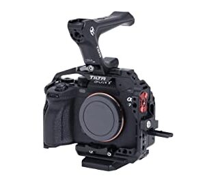 Tilta Camera Cage Compatible with Sony a7 IV, a1, S3, R4, 73, R3, A9 Basic Kit | Compact Top Handle, Side Power Handle w/Run/Stop & Cable, HDMI Clamp & Cable | Black