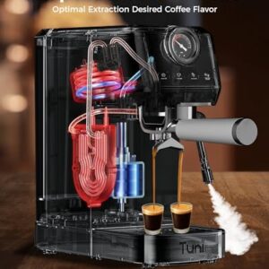 [Upgrade]Tuni Dual Boiler Espresso Machine with 58mm Brew Head, 20 Bar UKLA Pump Espresso Maker with PID NTC System, Commercial Grade Stainless Steel Semi-automatic Coffee Machine(E2 with Upgrade Kit)