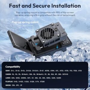 ULANZI CU01 Camera Cooler for DSLR & Mirrorless Cameras, Portable Cooling Fan with 3 Adjustable Speed for 4K Video Recording, Long Exposure Outdoor Photography, Hot Weather & Studio Use(Cooler Only)