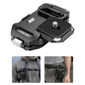 ULANZI Camera Backpack Strap Clip,w Plate Quick Release System, Compatible w Uka QR Plates, for Sony, Nikon, Fuji, DSLR Action Cam Mount, Bearable Load up to 10kg