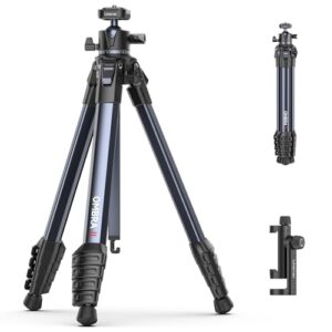 ULANZI Ombra 2 Camera Tripod 61.5 Inch, 360° Ball Head Travel Tripod Stand with Uka Quick Release Plate for DSLR Sony Canon Fujifilm Camera Smartphone Vlogging Photography with Phone Mount Carry Bag
