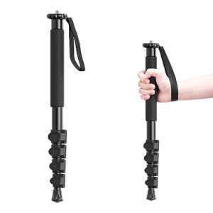 ULANZI TB12 61-Inch Camera Monopod – Portable Tripod & Monopod Photography Stick with 5-Section Height, Aluminum Compact Travel Camera Stick for Canon, Nikon, Sony Mirrorless, DSLR, Easy to Carry