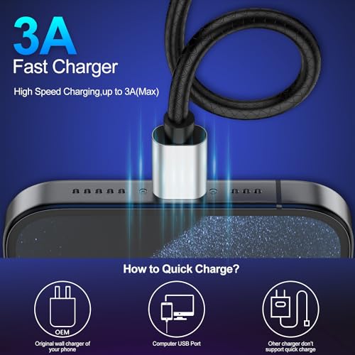 USB Type C Cable 10ft, [2 Pack] USB A 2.0 to USB-C 10 ft Type C Fast Charger Extra Long Durable TPE USBC to USBA Cord for iPhone 16/15 Pro Plus Pro Max Samsung Galaxy A10/A20/A51/S10/S9/S8 Plus/Note 9 - Image 4