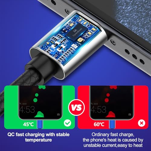 USB Type C Cable 10ft, [2 Pack] USB A 2.0 to USB-C 10 ft Type C Fast Charger Extra Long Durable TPE USBC to USBA Cord for iPhone 16/15 Pro Plus Pro Max Samsung Galaxy A10/A20/A51/S10/S9/S8 Plus/Note 9 - Image 5