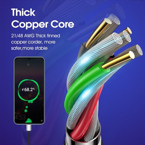 USB Type C Cable 10ft, [2 Pack] USB A 2.0 to USB-C 10 ft Type C Fast Charger Extra Long Durable TPE USBC to USBA Cord for iPhone 16/15 Pro Plus Pro Max Samsung Galaxy A10/A20/A51/S10/S9/S8 Plus/Note 9 - Image 6