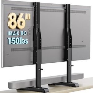 Universal TV Stand, Table Top TV Stand Base Replacement for Most 37 to 86 Inch LCD LED TVs, 7 Height Adjustable TV Legs with Cable Management Hold up to 150lbs, Max VESA 800x600mm, Black AX10TB01
