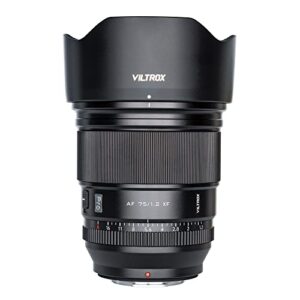VILTROX PRO 75mm f/1.2 f1.2 Fuji x Mount APS-C Prime Lens for Fujifilm X Mount Camera X-T5 X-H2 X-H2S X-T30 II X-T4
