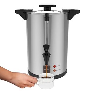 Valgus Commercial Coffee Urn 32-Cup 6L Stainless Steel Large Coffee Maker with Percolator Electric Hot Water Dispenser for Party, Office, Wedding