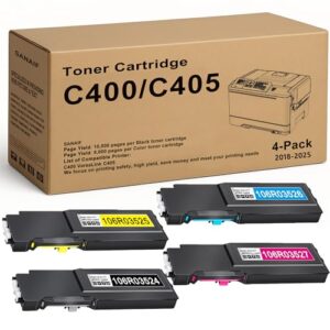 VersaLink C400/C405 Toner Cartridges Extra High-Yield Replacement for Xerox C400/C405/DN Series Printer | Replaces 106R03524/106R03526/106R03527/106R03525