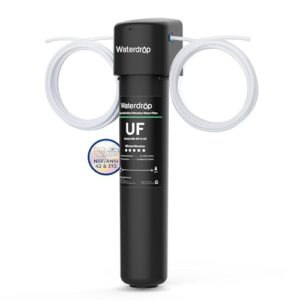 Waterdrop 0.01μm Inline Water Filter System for Refrigerator, Ice Maker, Under Sink, 1/4 inch Direct Connect, NSF/ANSI 42 Certified, 16K Gallons, 15UC-UF