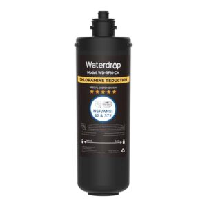 Waterdrop RF10-CM Replacement Filter Cartridge for 10UB-CM Under Sink Water Filter, Reduces 99% Chloramine, Chlorine, Bad Taste & Odor, NSF/ANSI 42 Certified
