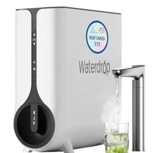 Waterdrop Reverse Osmosis System, Instant Hot Water Dispenser, 600 GPD, Reduce PFAS, Tankless, 2:1 Pure to Drain, Under Sink, TDS Reduction, Smart LED Faucet, Hot and Cold Water Dispenser Faucet
