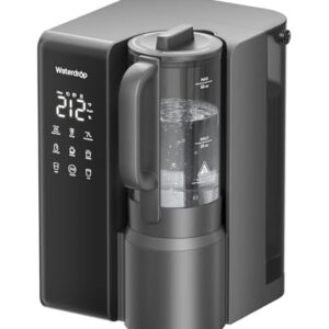 Waterdrop WD-M1 Reverse Osmosis Water Filter Countertop, Hot Water Countertop Reverse Osmosis System, 7 Temperature Options, 6 Stage Purification, 3:1 Pure to Drain, No Installation, Gray