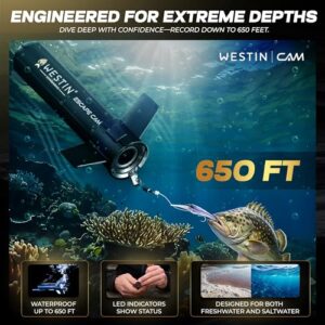 Westin Escape Cam – Ultra Compact Lightweight Underwater Fishing Camera – 1080 P – Waterproof – Watch Your Video on iPhone or Android.