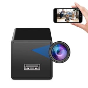 Wireless Smart Spy USB Charger Small 1080P WiFi Camera Hidden Indoor Security Camera Baby Monitor Surveillance Security Cam Motion Detection with App Live Feed