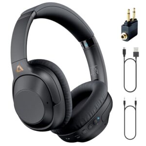 YMOO Bluetooth 5.2 Hybrid Active Noise Cancelling Headphones for Airplane Travel, Wired and Wireless ANC Headphones, 75H Playtime Over Ear Headphone, Bluetooth Headset with Mic for Adults