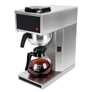 YUANHAO 12-Cup Pourover Commercial Coffee Maker Brewer with Glass Carafe and Warmers- 120V