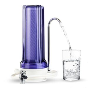 iSpring CKC1C Countertop Drinking Water Filtration System with Carbon Filter, 2.5″ x 10″, Clear