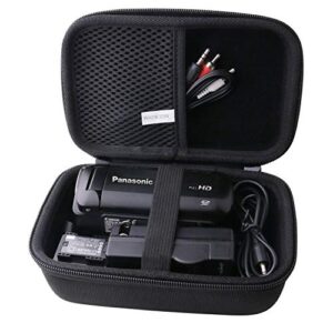 waiyu Hard Carrying Case for Panasonic Full HD Video Camera Camcorder HC-V180K/HC-V380K/HC-W580K, Black, Compact