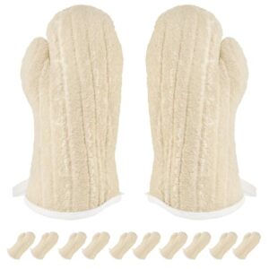 ABC PACK & SUPPLY Terry Cloth Oven Mitt 13 Inch. 12 Pack of Beige Kitchen Oven Mitts Heat Resistant. Durable Cotton Oven Gloves up to 500ºF. Machine Washable Mitts with Loops
