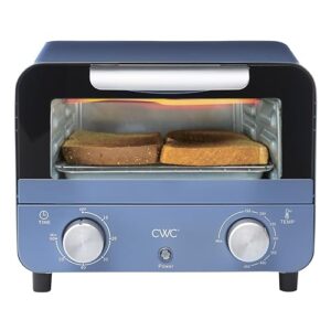 COOK WITH COLOR Mini Toaster Oven: 600W Power, Precision Timer, Auto Shutoff, and Culinary Delights Up To 450 Degrees, Navy