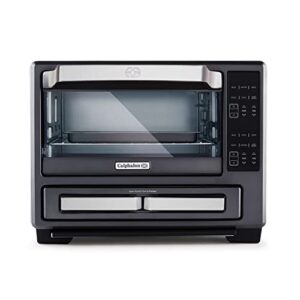 Calphalon Performance 12-in-1 Air Fry Toaster Oven with Dual Zone 12″ Pizza Drawer Oven combo,Digital Precision Controls, Dark Stainless