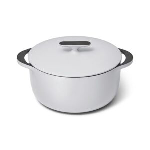 Caraway Enameled Dutch Oven – 6.5 qt Cast Iron Dutch Oven With Lid – 3 Layer Enamel Coating – No Seasoning Required – Compatible With All Stovetops – Oven Safe – No Forever Chemicals – Gray