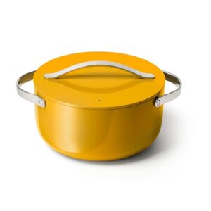 Caraway Nonstick Ceramic Dutch Oven Pot with Lid (6.5 qt, 10.5″) – Non Toxic, PTFE & PFOA Free – Oven Safe & Compatible with All Stovetops (Gas, Electric & Induction) – Marigold