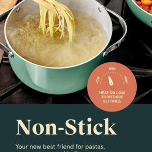 Caraway Nonstick Ceramic Dutch Oven Pot with Lid (6.5 qt, 10.5″) – Non Toxic, PTFE & PFOA Free – Oven Safe & Compatible with All Stovetops (Gas, Electric & Induction) – Navy