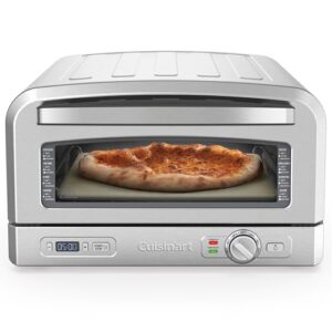 Cuisinart Indoor Pizza Oven – Versatile Temp range reaches 700°F – Bake 12” Pizzas in Minutes – Portable Countertop Pizza Oven – Stainless Steel – CPZ-120