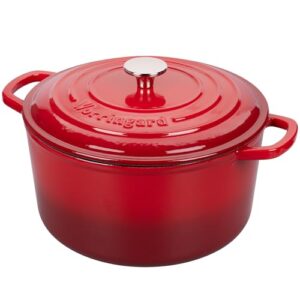 Enameled Cast Iron Dutch Oven Pot with Lid, for Sourdough Bread Baking, Round Dutch Ovens, 6 Quart, Red