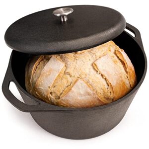 Greater Goods Cast Iron, 10-Inch Dutch Oven with Lid, 5 Quarts Capacity