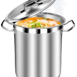 Large Soup Pot with Lid – 40 Quart Stainless Steel Stockpots, Cooking Pots, Stock Pot with Lid, Big Pots for Cooking, Heavy Duty, Induction & Oven Safe