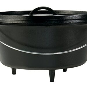 Lodge 8 Quart Pre-Seasoned Cast Iron Camp Dutch Oven with Lid – Dual Handles – Use in the Oven, on the Stove, on the Grill or over the Campfire – Black