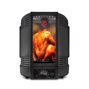 NutriChef Vertical Countertop Rotisserie Oven Roaster, Rotating Shawarma And Kebab Machine with Skewer and Rack, Basket Tower, Roasting Rack, Poultry Tower, Drip Tray, For Meat Chicken Turkey Lamb