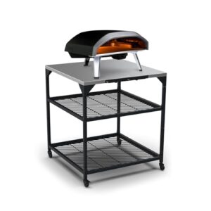 Ooni Large Outdoor Modular Table – 31x31x35 Pizza Oven Cart, Stainless Steel Grill & BBQ Stand, Outdoor Table