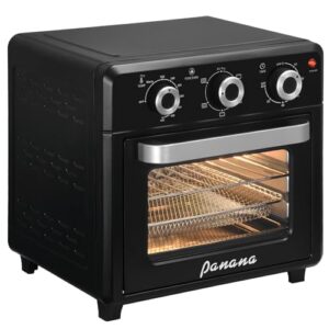 Panana Air Fryer + Convection Toaster Oven, 6-in-1 Air Fryer Toaster Oven Combo 1400W, 21QT Airfryer Convection Oven Countertop, Bake, Roast, Reheat, Broil, Dehydrate, (Black)