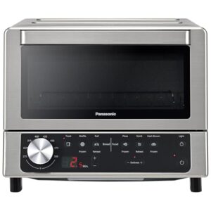 Panasonic FlashXpress Toaster Oven Countertop, 4-Slice Compact Size w/Double Infrared Heating, PFAS-free, 6 Auto Cook Options & Precise Temperature Control, 1300W – NB-G200P (Stainless Steel)