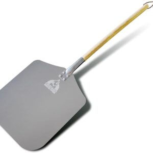 Pizza Peel 12″ x 14″, Pizza Paddle, 35.5″ Long Aluminum Metal Pizza Peel with Detachable 21″ long Wooden Handle, Pizza Turning Spatula, Pizza Shovel