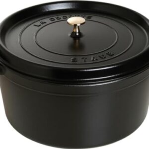 Staub 1103425 Black Cast Iron 13.25 Qt. Round Cocotte