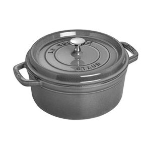 Staub Cast Iron 4-qt Round Cocotte – Graphite Grey, Made in France