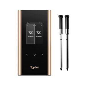 Sync Gold Wireless WiFi Meat Thermometer | Two Slim Probes | 10x Stronger Signal Than Bluetooth | Reliable Readings Through Kamado Grill, BBQ, Oven, Smoker | Easy-to-Use Base