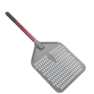 crosson 12”×16″ Perforated Pizza Peel, Pizza Spatula Paddle, Lightweight Pizza Turning Peel with 16“ Long Handle, Pizza Oven Accessories, Pizza Tools, Rectangle Pizza Turner