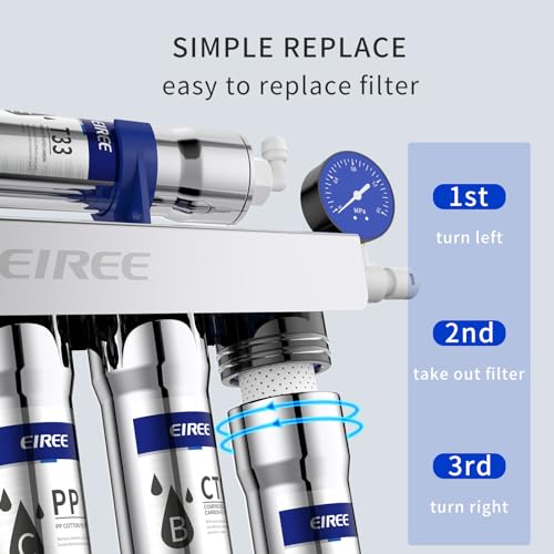 0.01μm Ultra Filtration Mineral Water Purifier Under Sink Water Filter NSF/ANSI 42 Certified Remove 99.99% of Contąminants、Pb Hg Cd、Cadmium、Chlorine、Odor、Bad,Water Filter System（5-Stage） - Image 7