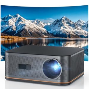 1500 ANSI 4K Full HD Projector with WiFi and Bluetooth, HAPPRUN Movie Home Theater with Auto Focus, 300” Display for Indoor/Outdoor, Smart Proyector Compatible with Phone/TV Stick/PC/PS5
