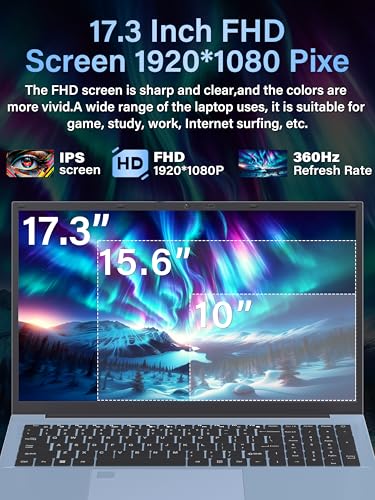 17.3" FHD Laptop, 4-Cores in tel Core i5-1038NG7(Up to 3.8GHz), 16GB RAM 1TB SSD Traditional Laptop, Win 11 Business Computer,Type-C,BT5.0,6000Mah, Wi-Fi6,HDMI,Backlit Keyboard (16G+1TB) - Image 4