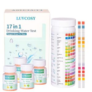17in1 Drinking Water Test Kit 100 Water Test Strips & 4 Coliform Bacteria Test Kit, Water Testing kit for Well, Swimming Pool, Home Water Testing Kit Detect pH, Copper, Lead, Hardness, Lead