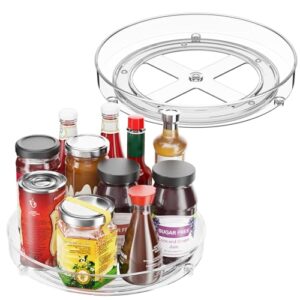 2 Pack Lazy Susan Organizer, 9.5 Inch Lazy Susan Turntable for Cabinet, Refrigerator Organizer for Pantry Organizers and Storage, Non-Skid Fridge Organizer