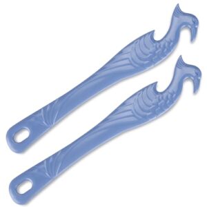 2-Pack oven rack puller push pull stick tool(11 Inch),rack pullers with longer handle suitable for air fryer, toaster oven (2, blue colour)
